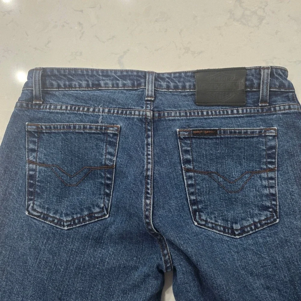 Harley Davidson Womens Bootcut Jeans Dark Wash Biker Moto Y2K Size 12